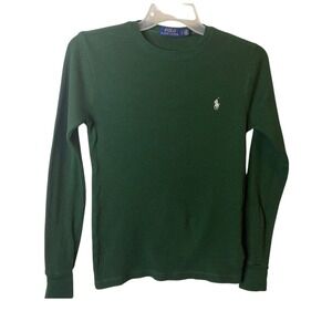 Polo Ralph Lauren Men's Green Waffle Knit Long Sleeve Crew Neck Thermal Size S